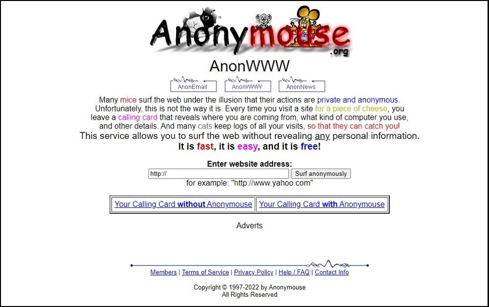 Anonymouse Homepage