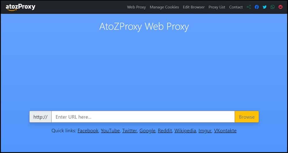 Atozproxy Homepage
