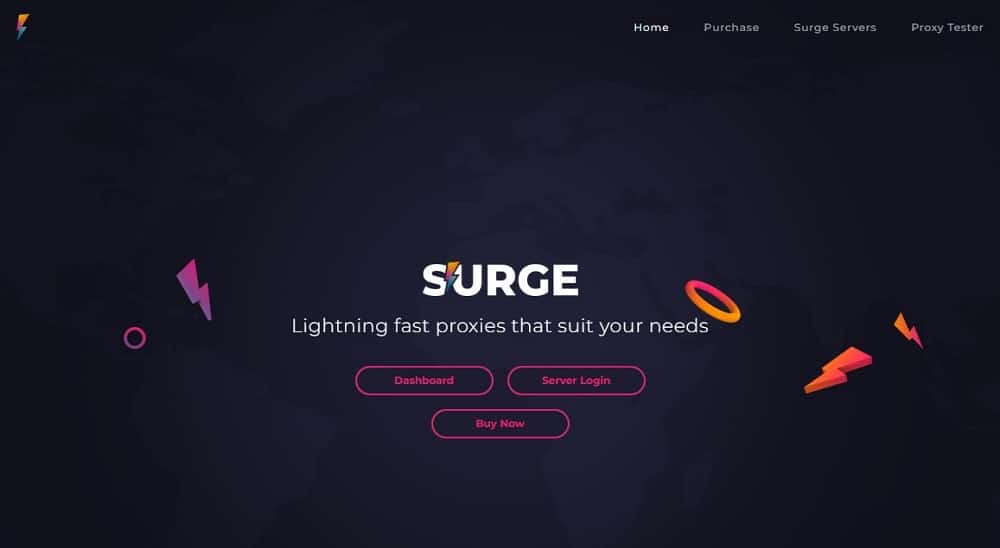 Surge Proxies Homepage