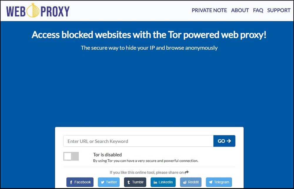 Weboproxy Homepage